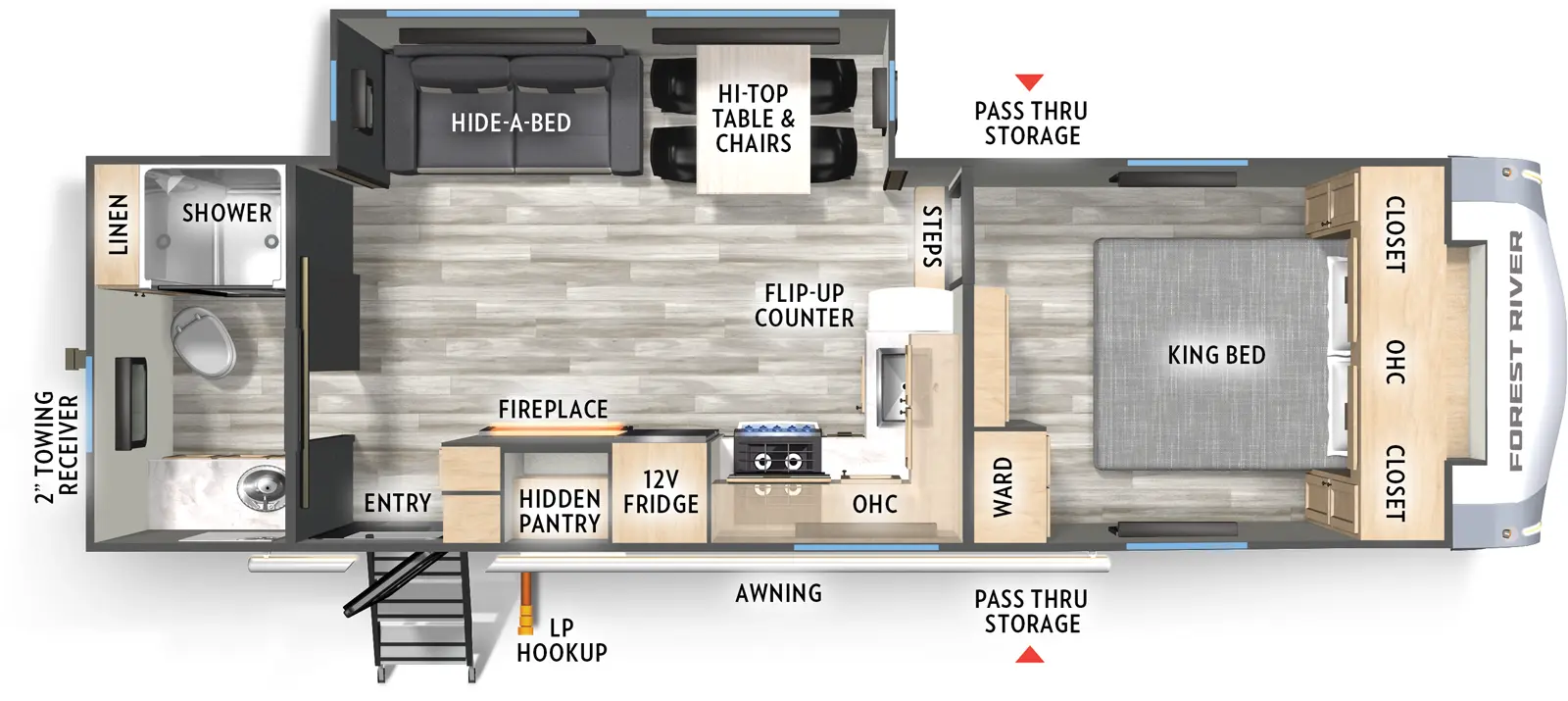 Wildcat Fifth Wheels 27RB Floorplan